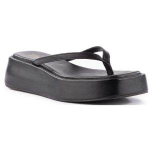 Sonnenblume Solid Vegan Leder Plateausandalen
