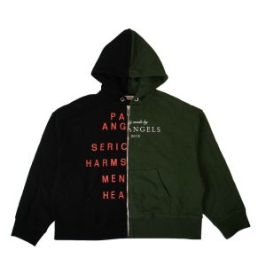 Herren-Kapuzenpullover mit zweifarbigem Logo in Schwarz und Grün