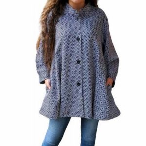 Trellis Muster Swing Jacke in Schwarz/Weiß