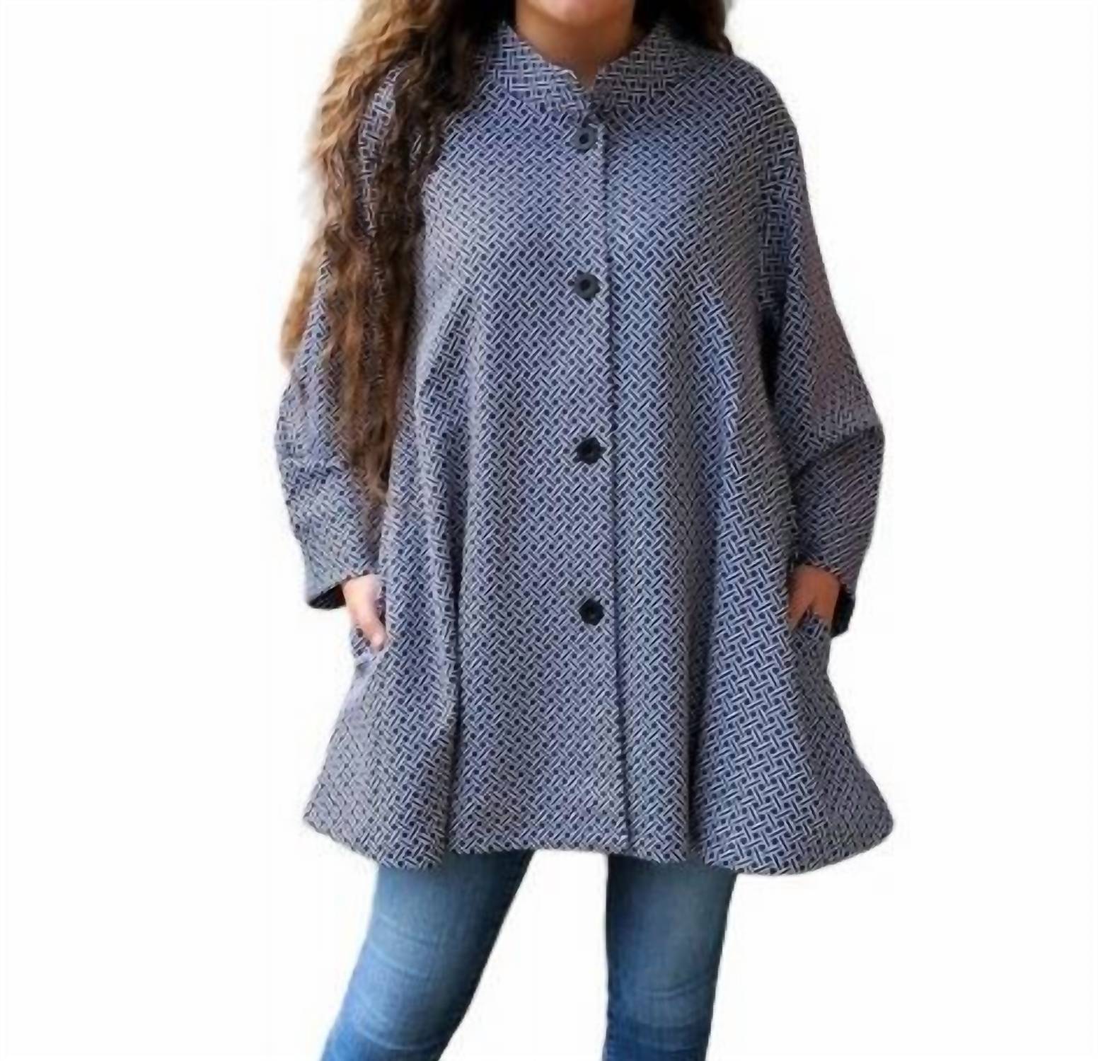 Trellis Muster Swing Jacke in Schwarz/Weiß