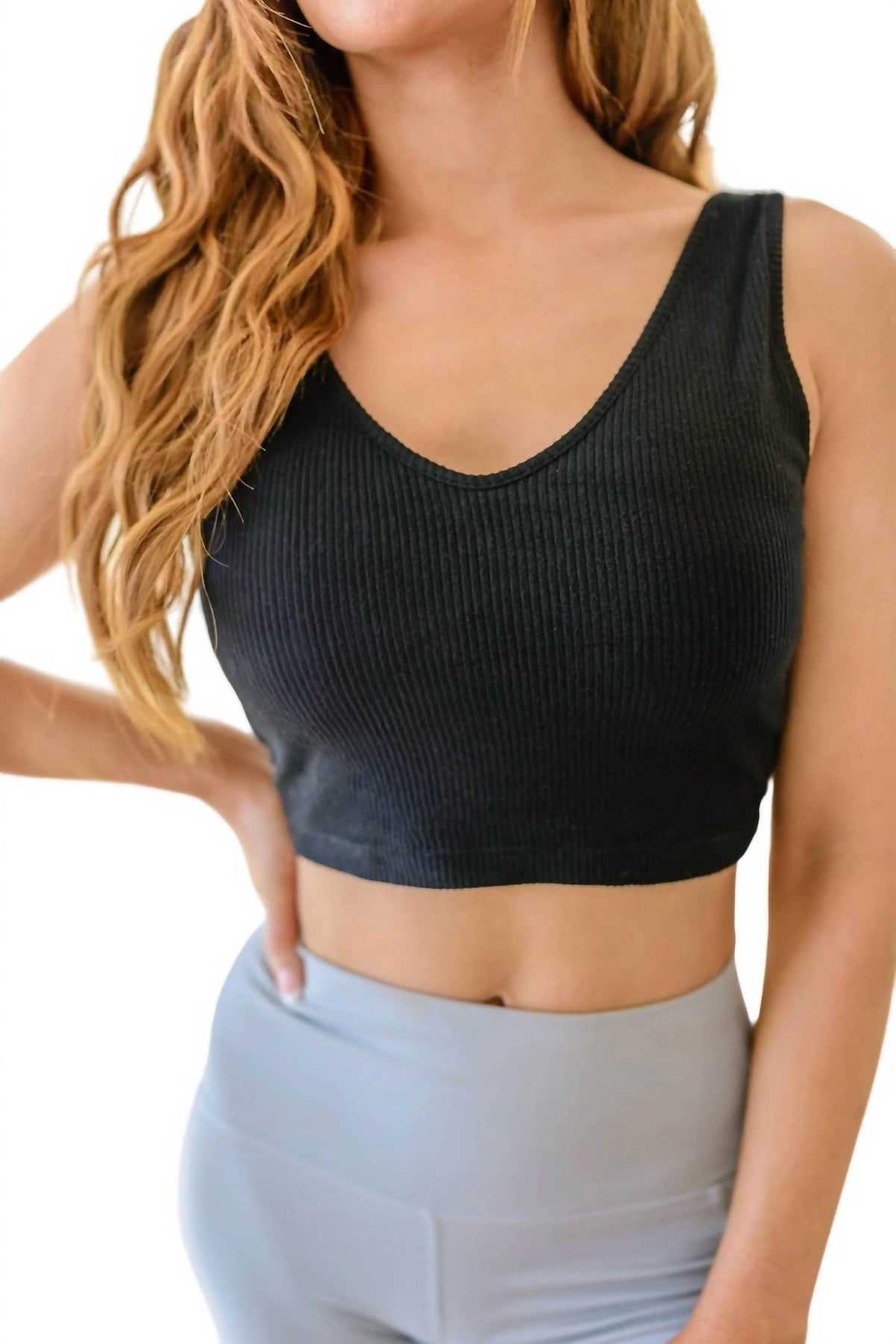 Sag mir mehr Crop Top in Schwarz