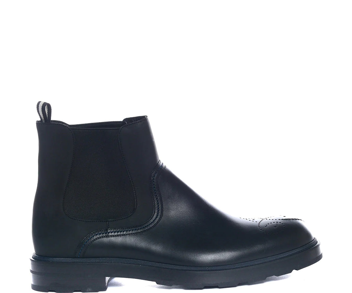 Bally Corbet 6230637 Herren Schwarz Kalb Glattleder Chelsea Stiefel