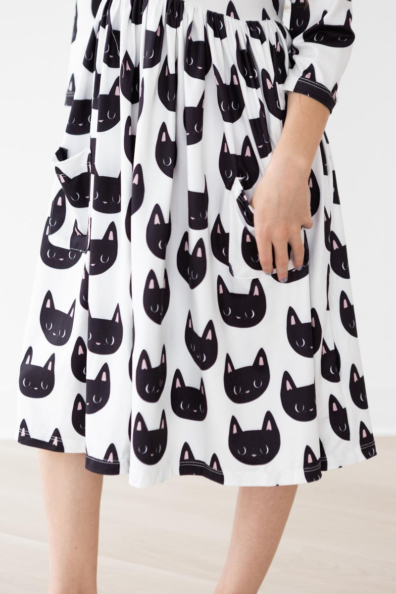 Purrfect 3/4-Ärmel Tasche Twirl Kleid