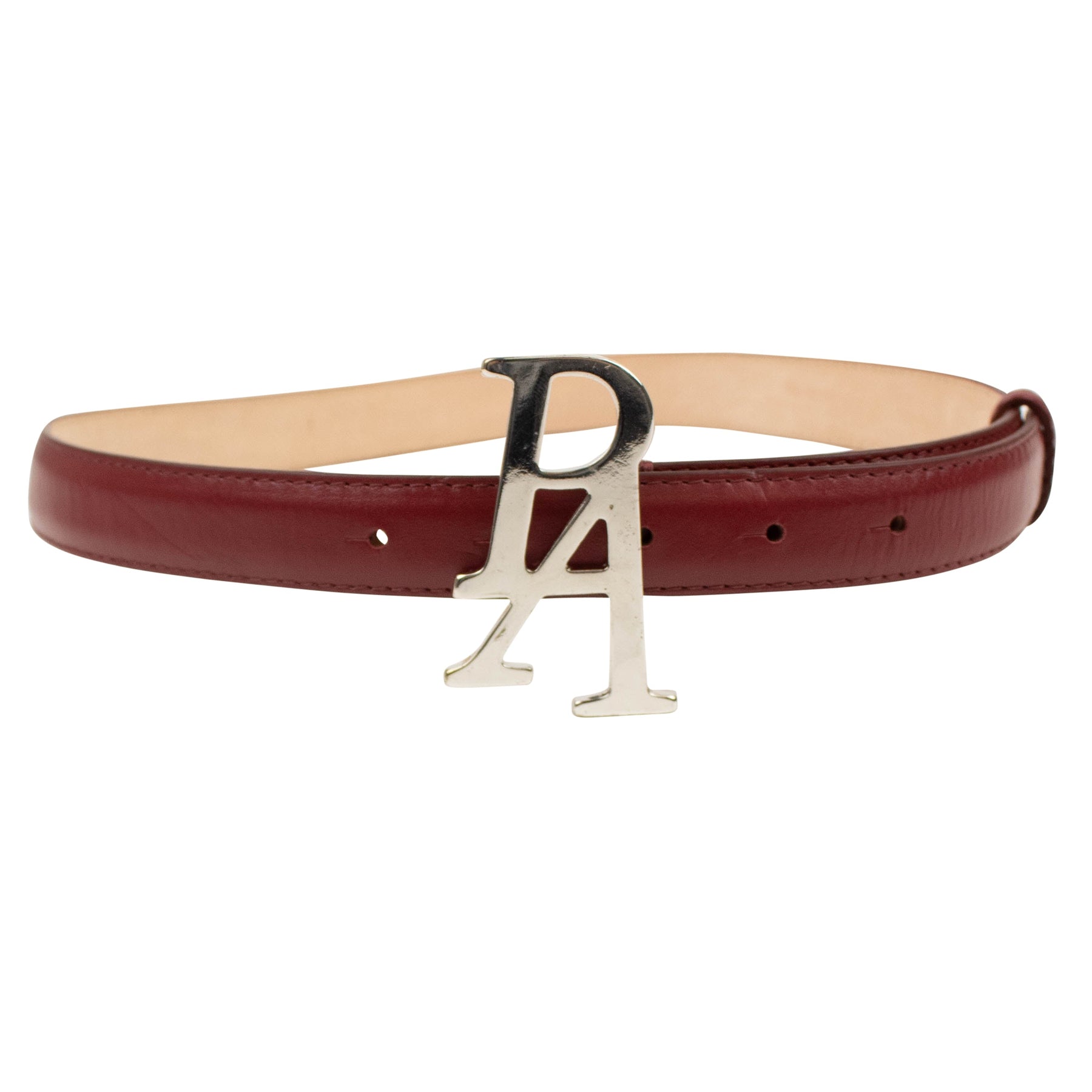 Roter Leder Logo Plate Gürtel