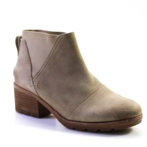 Sorel Damen-Stiefeletten zum Hineinschlüpfen mit Blockabsatz und runder Zehenpartie aus braunem Wildleder