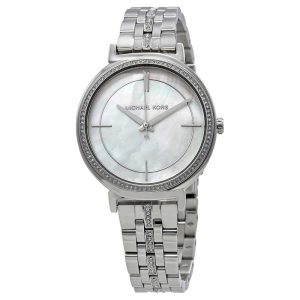 Michael Kors Cinthia MK3641 Damen-Armbanduhr mit silbernem Quarz, 33 mm