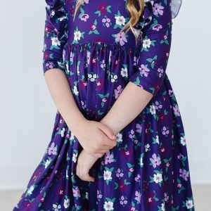 Veilchen in Bloom Rüschen Twirl Kleid