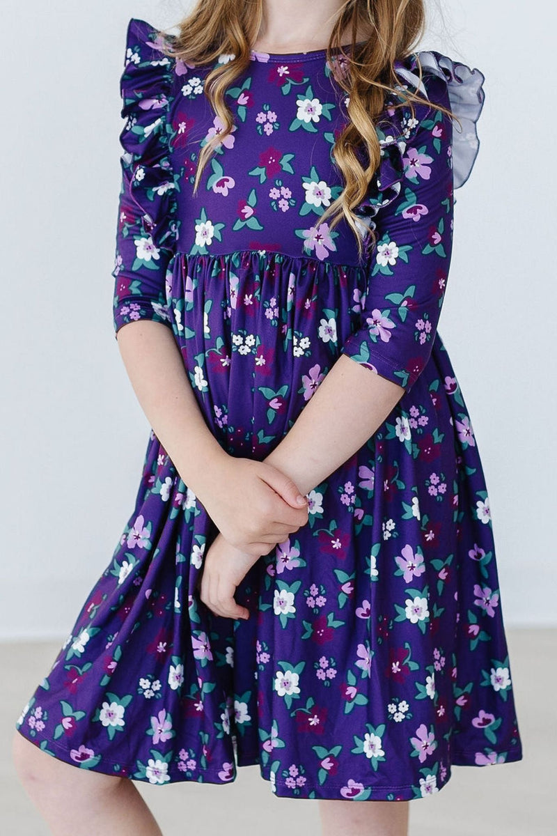 Veilchen in Bloom Rüschen Twirl Kleid