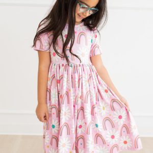 Rainbow Daisies S/S Twirl-Kleid