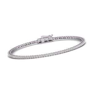 Diana M Lab 1 Karat TW Diamant Tennisarmband aus 14 Karat Weißgold