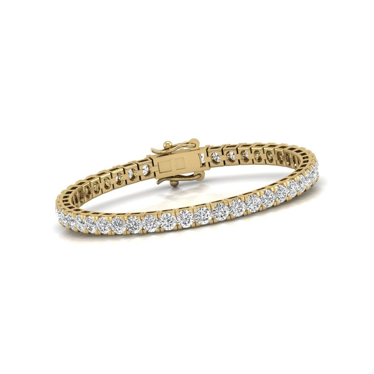 Diana M Lab 10 Karat TW Diamant Tennisarmband aus 14 Karat Gelbgold