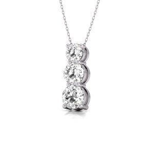 Diana M Labor 14KT WG 1ct TW LGD DREI STEIN SCHNEE HIDDEN BAIL Anhänger