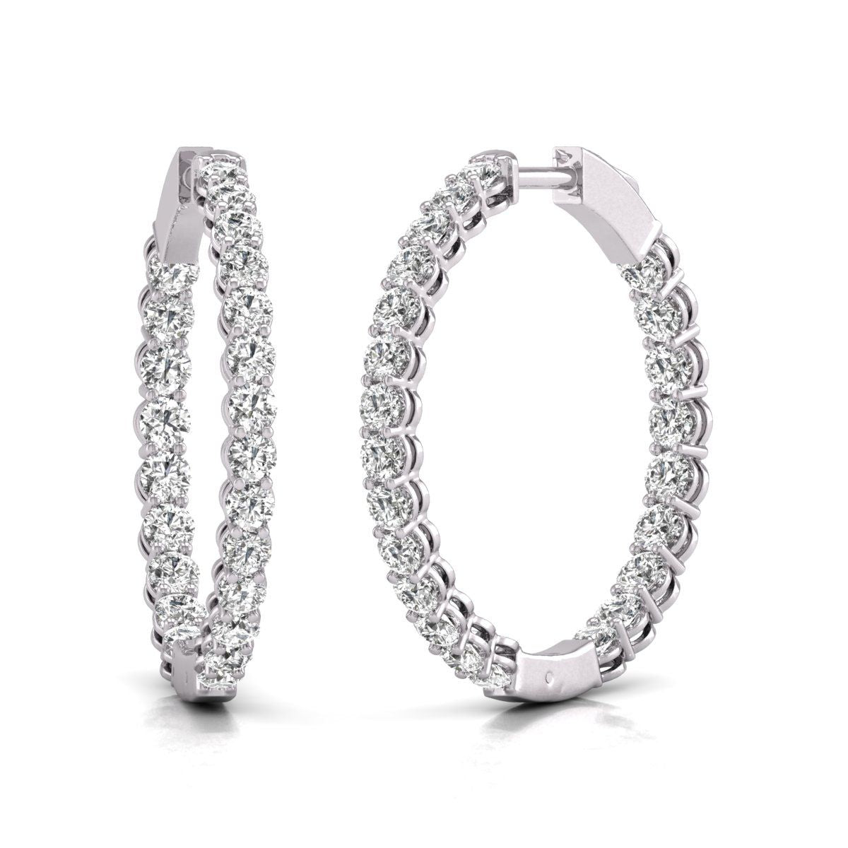 Diana M Lab 14KT WG 10CT TW rund In & Out Creole Ohrring