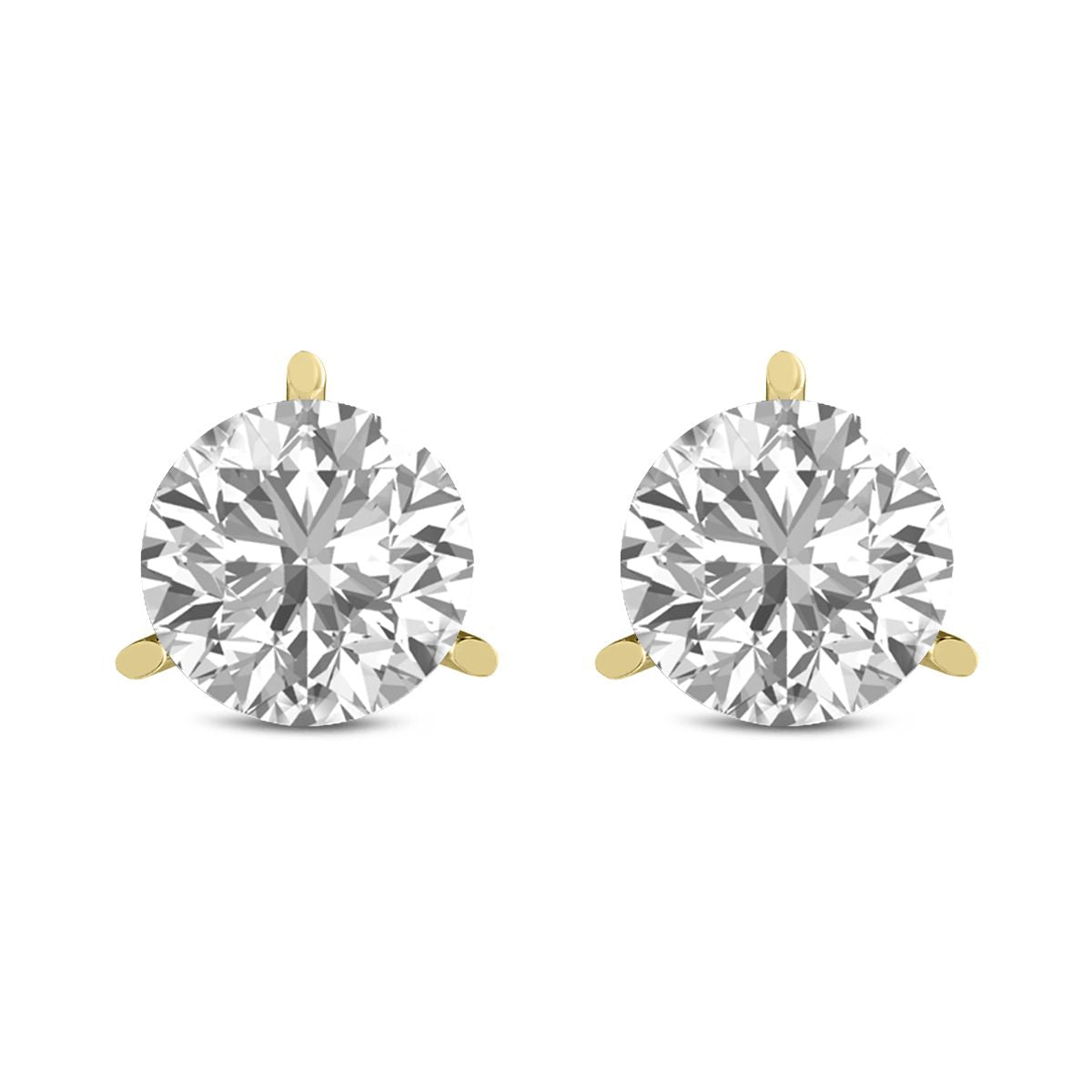 Diana M Lab 3.0ct TW 3prong Martini Ohrstecker aus 14K Gold