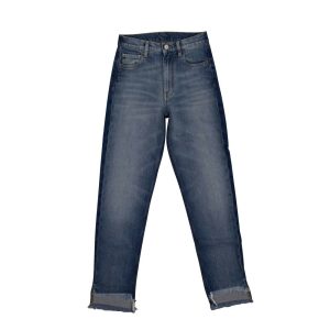 Denim Vintage Two-Tone Slim Jeans – Blau