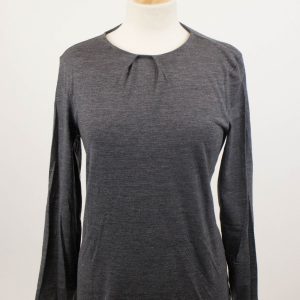 Blusen-Hemdoberteil aus grauer Wollmischung für Damen