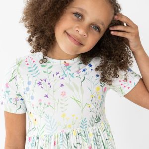 Spring Dandelion mit Blumenmuster S/A Twirl-Kleid mit Taschen