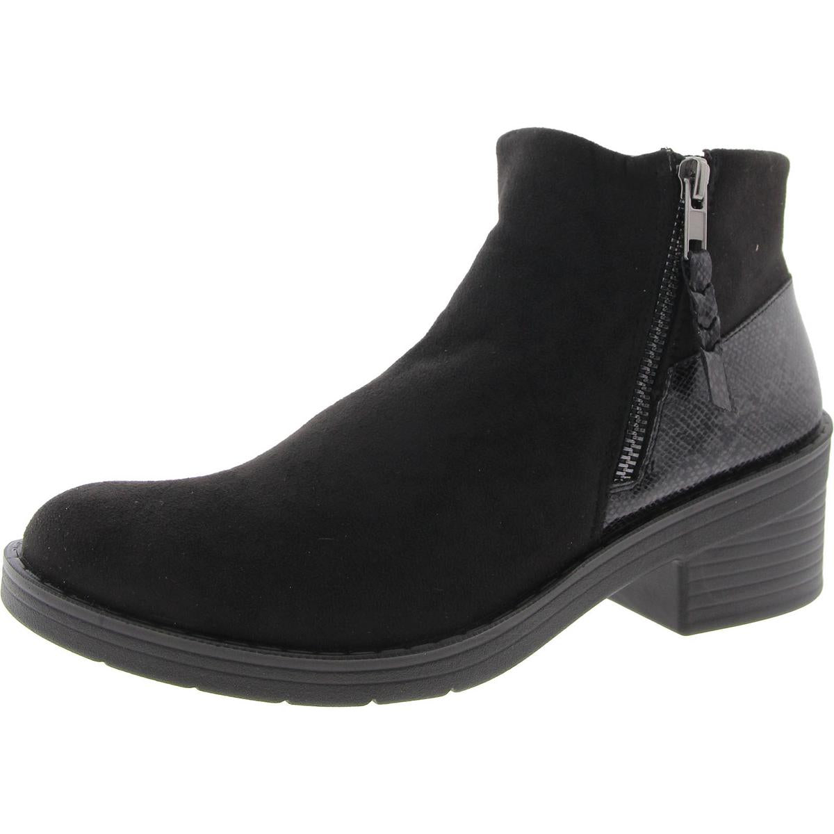 Outgoing Imitat Wildleder Schlangenmuster Stiefeletten