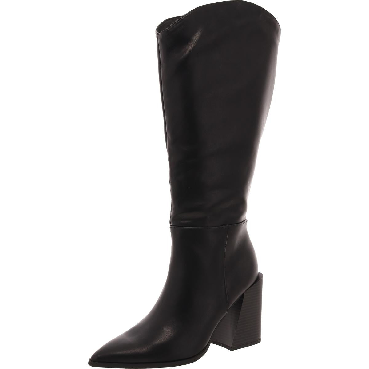 Tati Block Absatz Kunstleder Kniehohe Stiefel