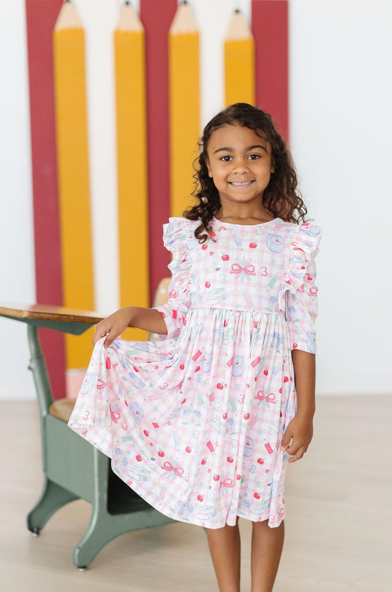 Schultage 3/4 Rüschen Twirl Kleid