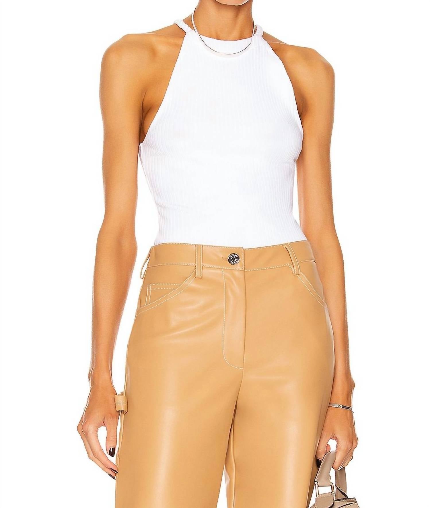 Geflochtene Strap Halter Top in Weiß