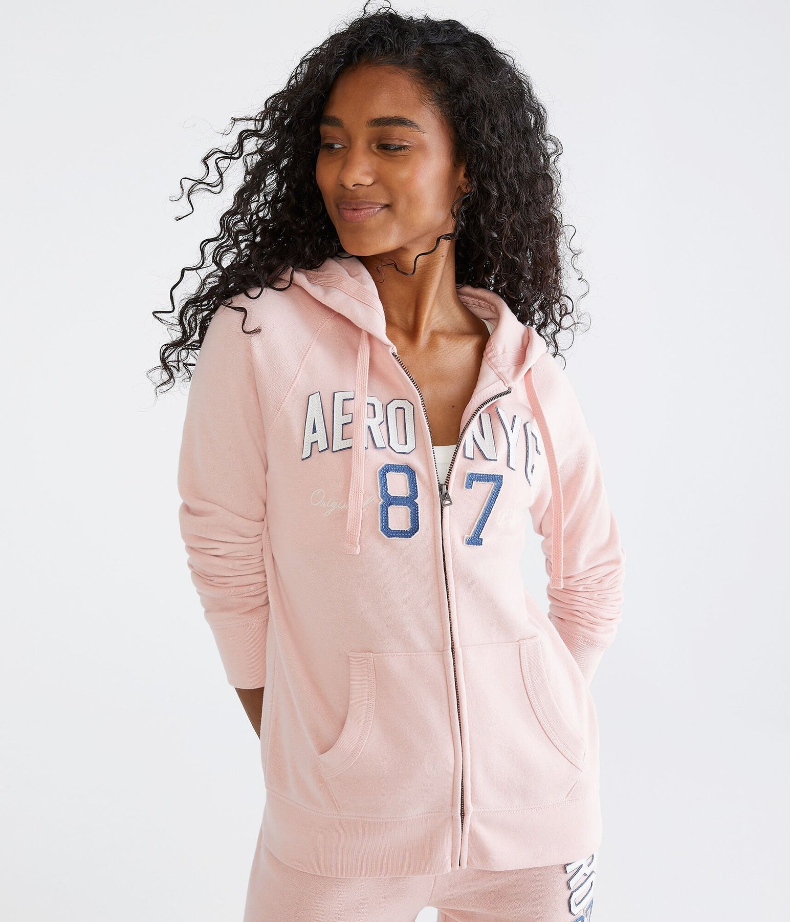 Aeropostale Nyc 87 Kapuzenpullover mit durchgehendem Reißverschluss