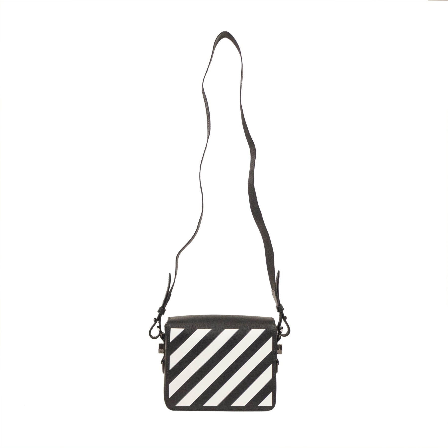 Schwarz Diagonal Binder Clip Tasche