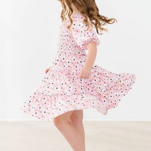Whimsical Wildflowers Kleid mit Rüschen