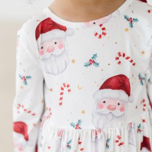 Mistletoe Magic Twirl-Kleid mit 3/4-Ärmeln und Taschen
