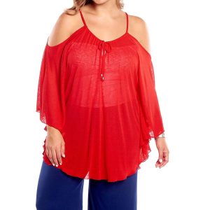 Flirty Plus Size Cover-Up-Kleid in Rot