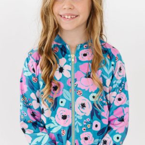 Twirling in Petrol Satin Jacke