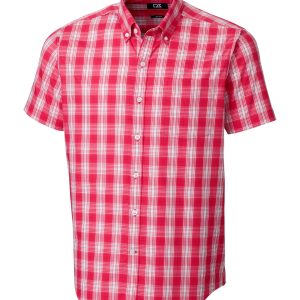 Cutter & Buck Herren-Kurzarmhemd „Strive Shadow Plaid“.