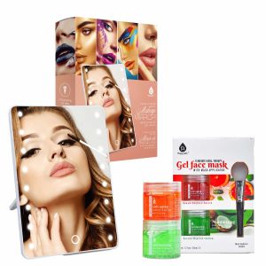 Pursonic Touchscreen-LED-Kosmetikspiegel und luxuriöses Gel- und Schlamm-Gesichtsmasken-Set 7733262712892