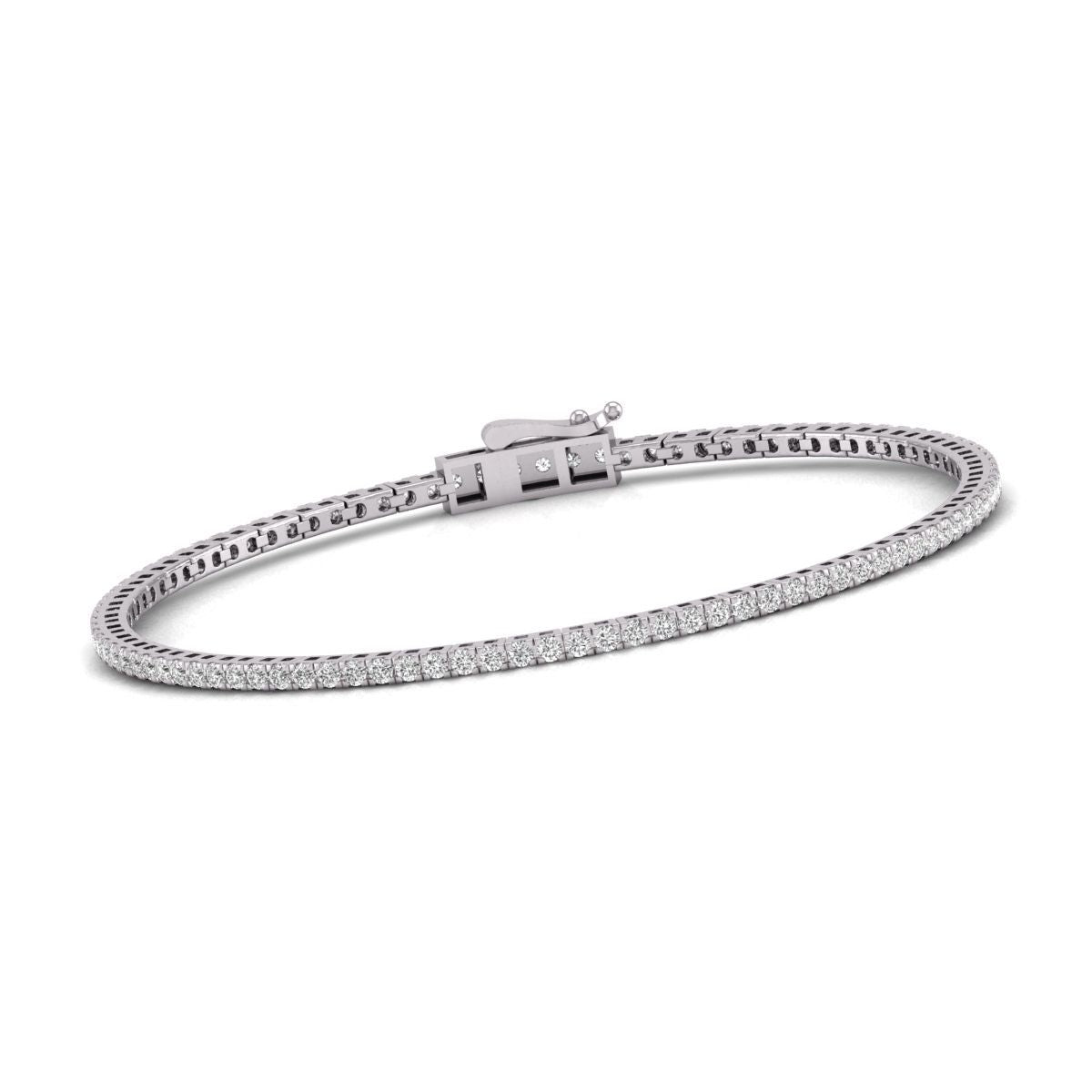 Diana M Lab 2 Carat TW Diamant Tennisarmband aus 14 Karat Weißgold
