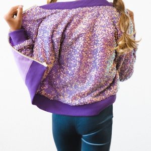 Lila Paillettenjacke