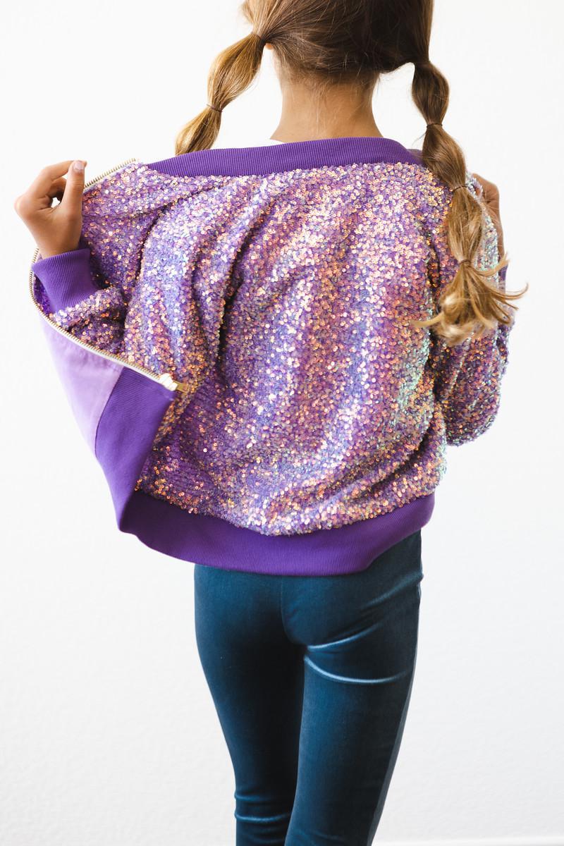 Lila Pailletten Jacke