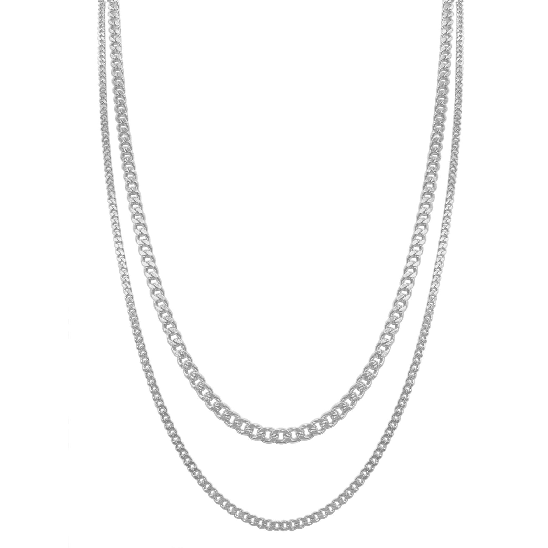 Herren wasserabweisend Curb Kettensatz silber