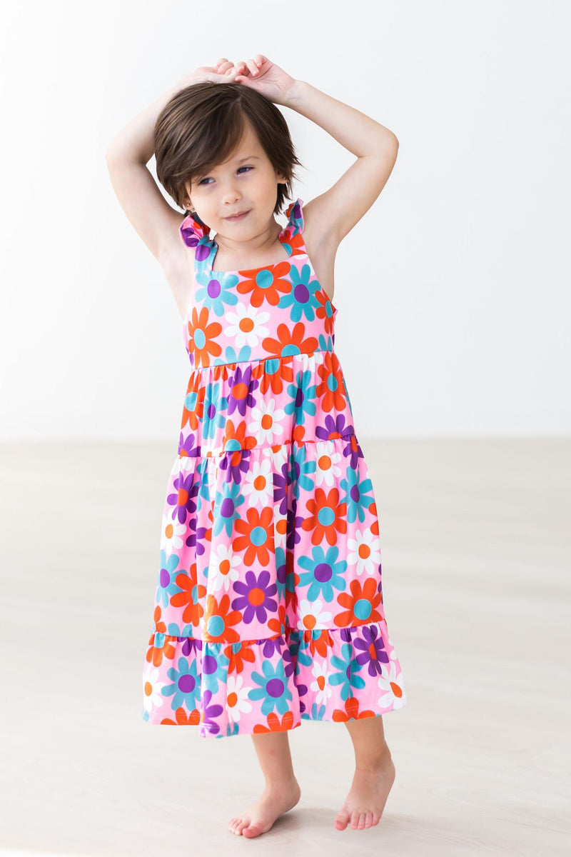 Retro Daydream Rüschen Maxi Kleid