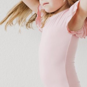 Vintage-Rosa-Kurzarm-Trikot mit Flatterärmeln