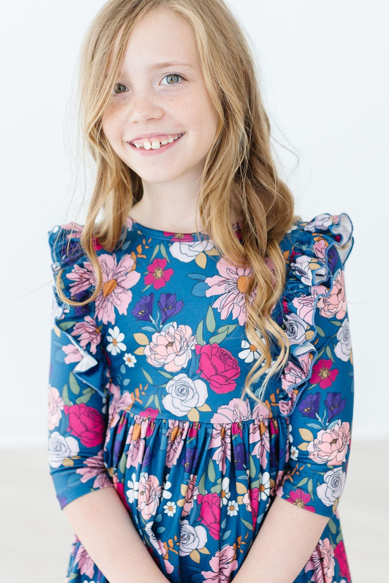 Vintage Garten Rüschen Twirl Kleid
