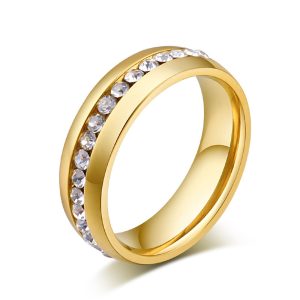 18K Gold Sleek Verziert Eternity Band Ring