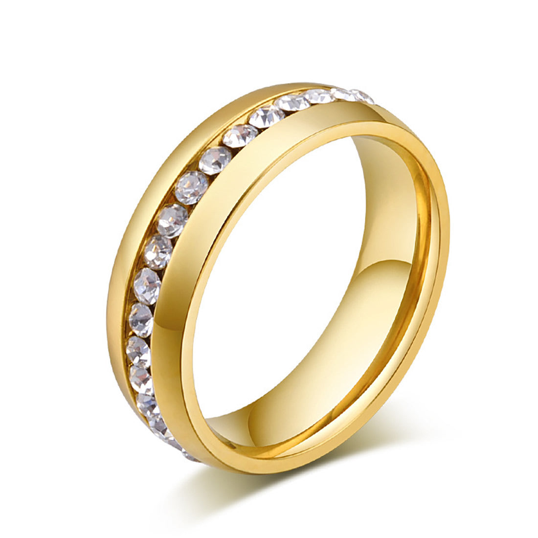 18K Gold Sleek Verziert Eternity Band Ring