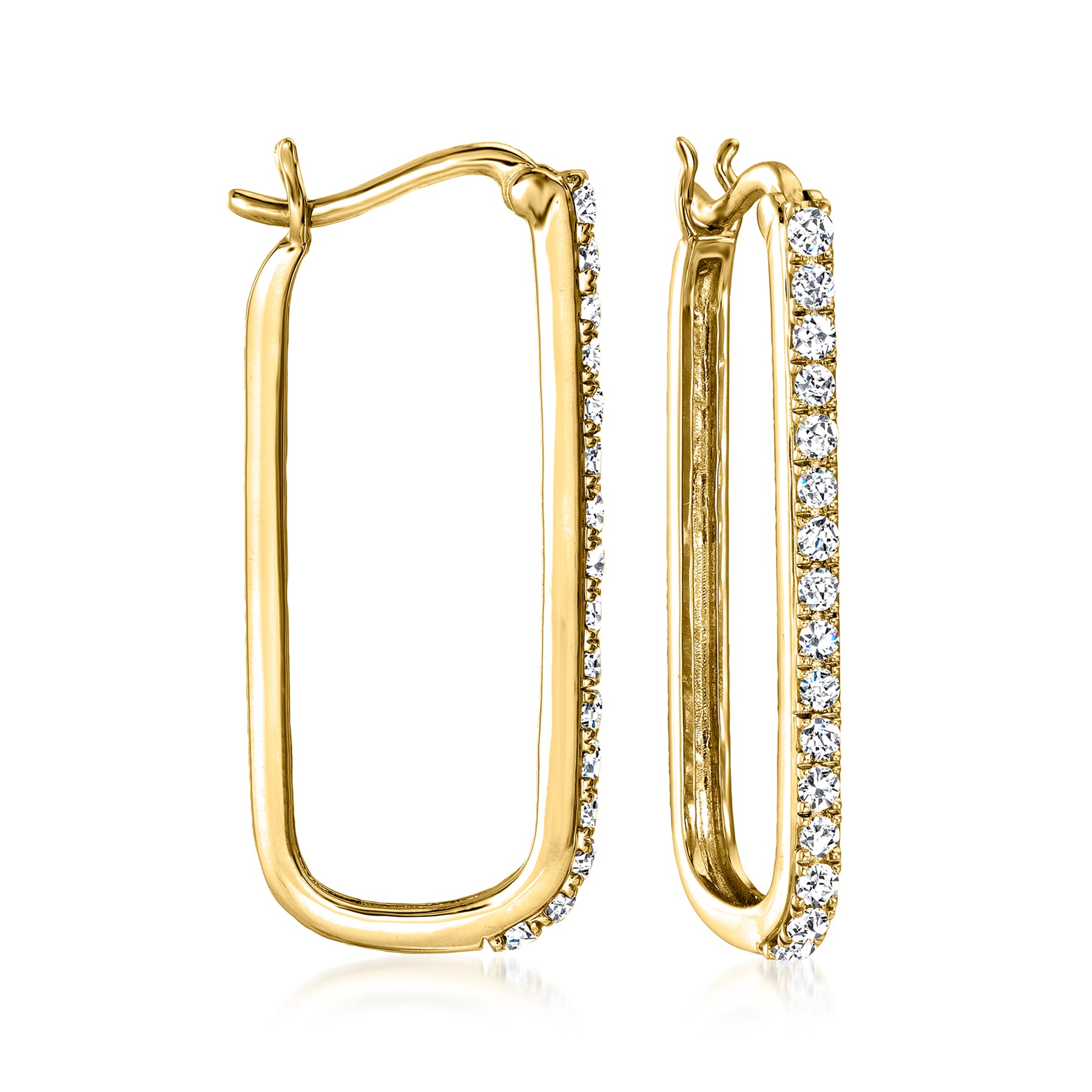 Ross-Simons Diamant Papier Clip Link Creolen in 18kt Gold über Sterling