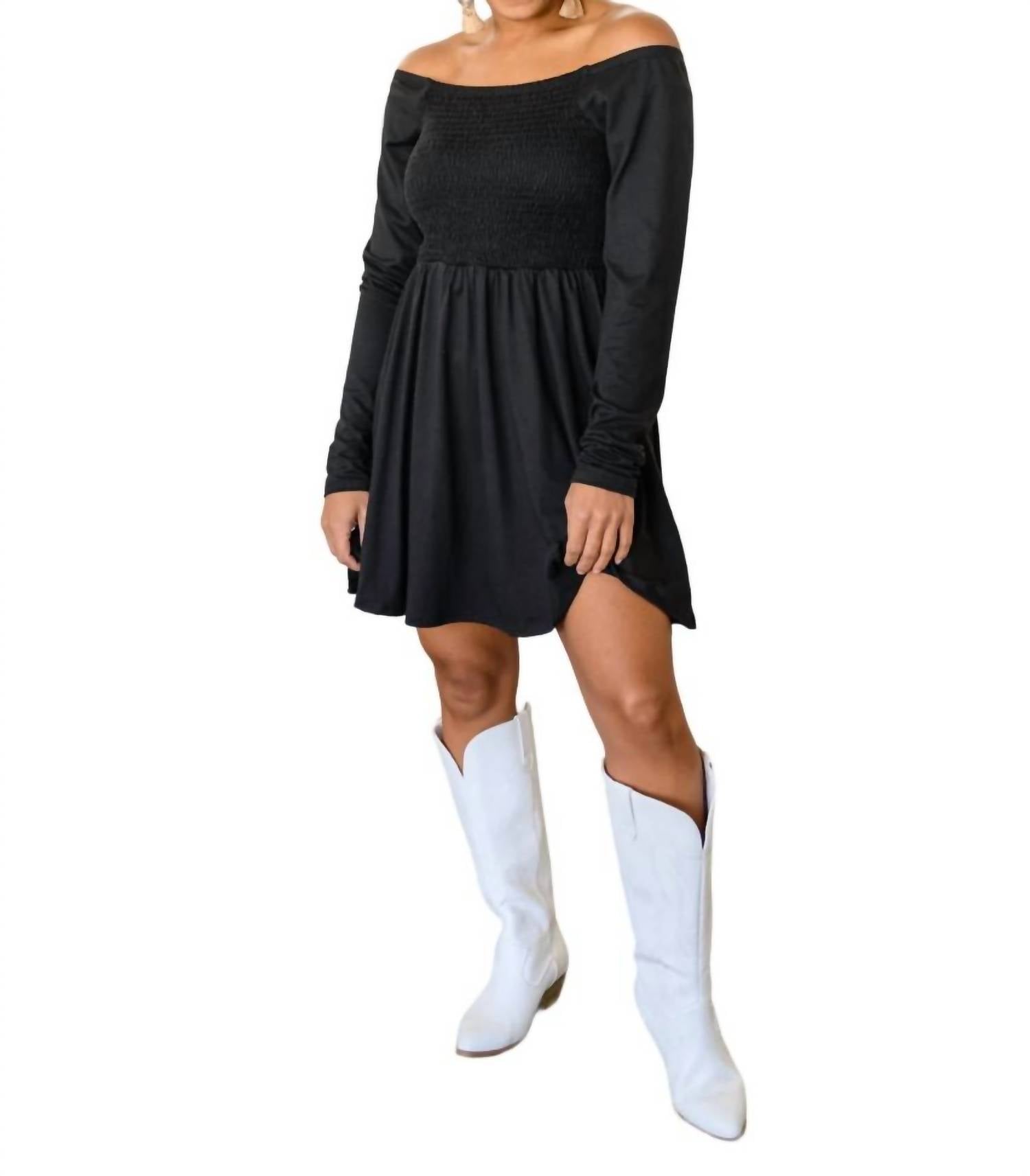 Bild Perfekte Langarm Skort Kleid in schwarz