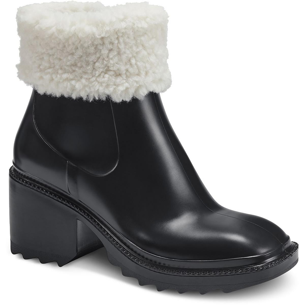 Eadin Kunstpelz Besatz gepolsterte Regenstiefel