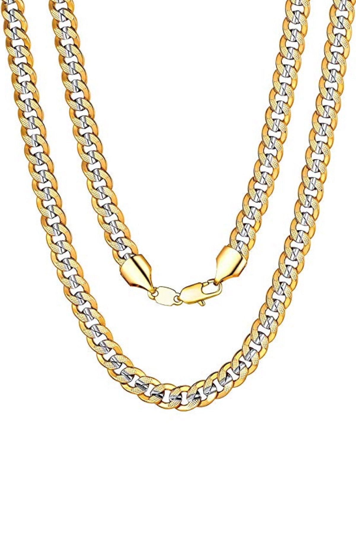 18k Gold und Silber Two Tone Halskette