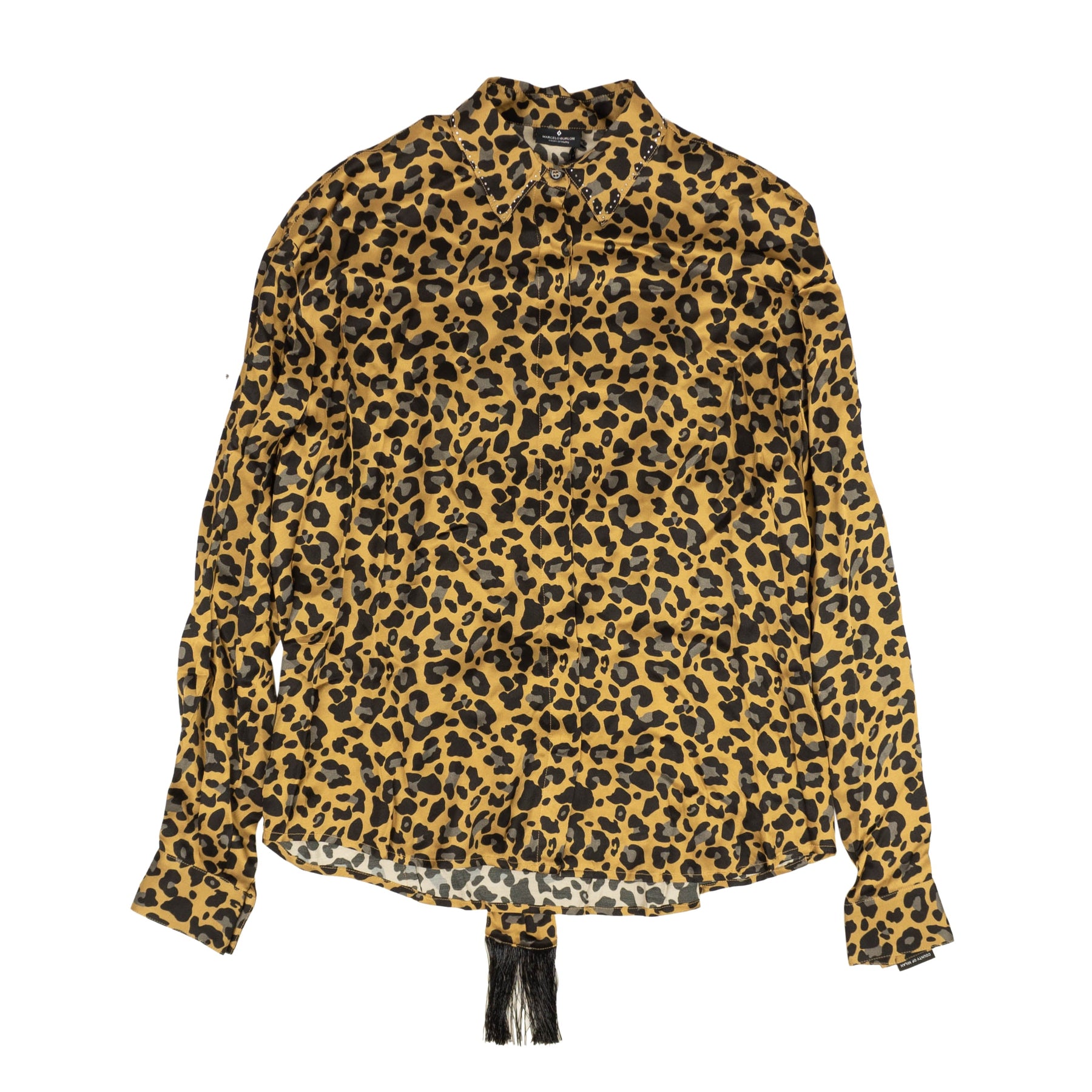 Schwarzes Hemd mit Leopardenmuster