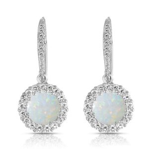 Sterling Silber mit farbigen Zirkonia Tropfen Euro Ohrringe