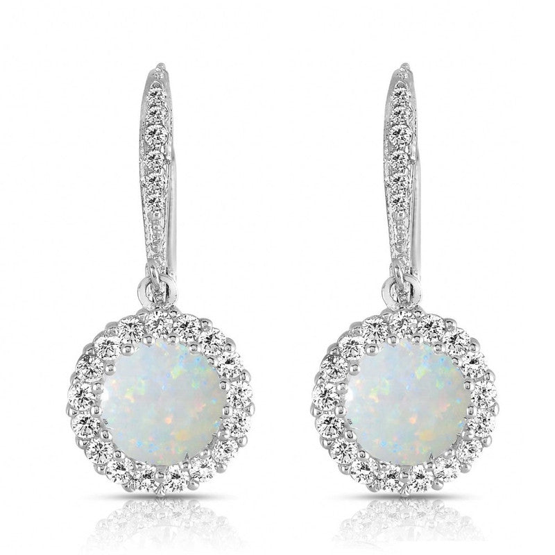 Sterling Silber mit farbigen Zirkonia Tropfen Euro Ohrringe