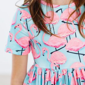Pretty in Pink Flamingos S/S Twirl-Kleid
